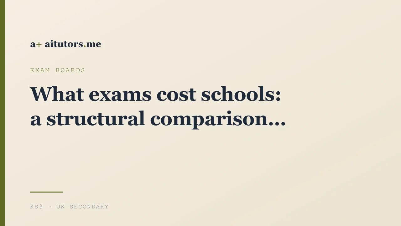 What exams cost schools: a structural comparison