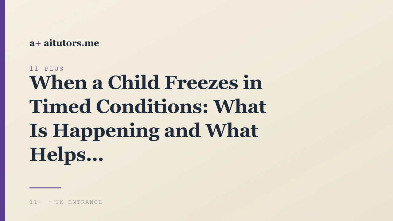 When a Child Freezes in Timed Conditions: What Is Happening and What Helps