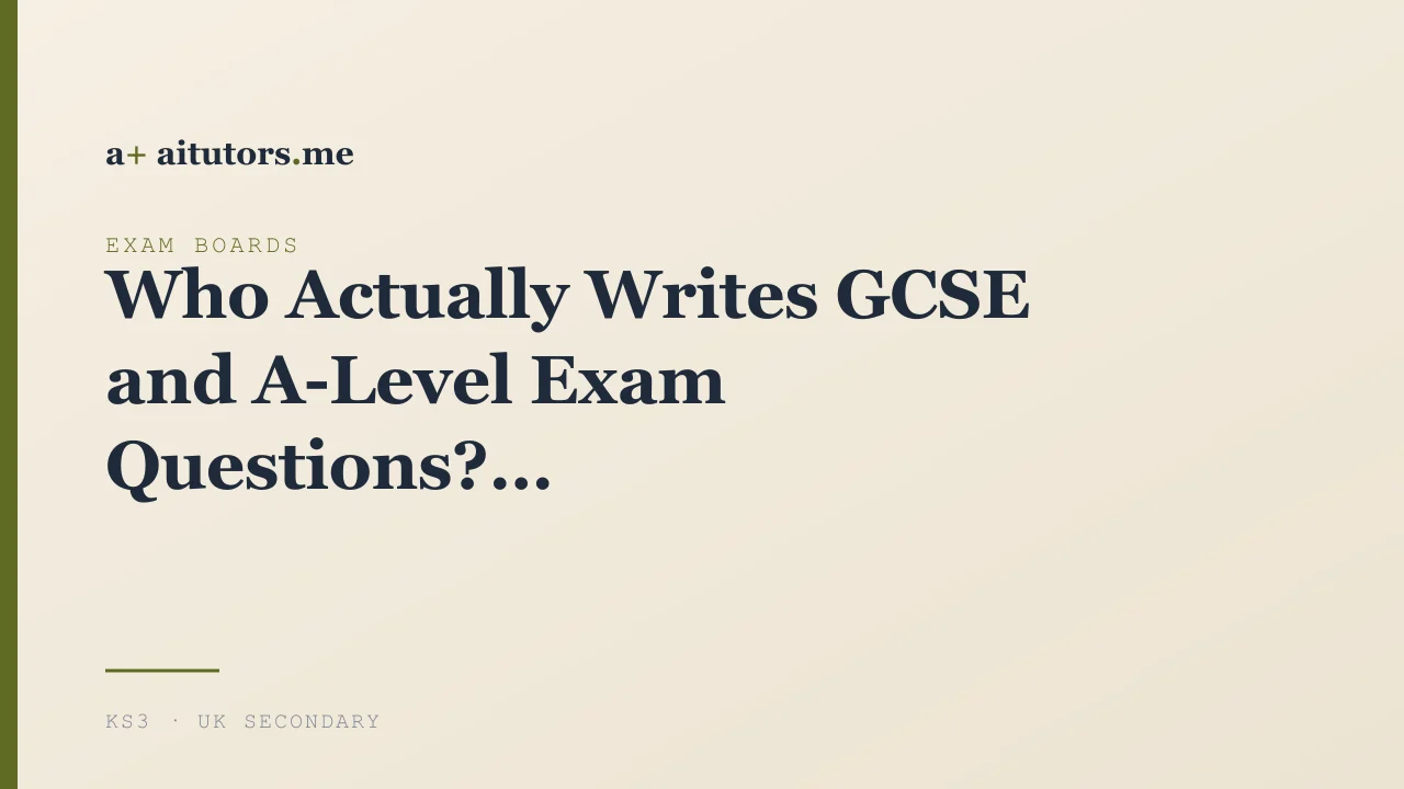 Who Actually Writes GCSE and A-Level Exam Questions?