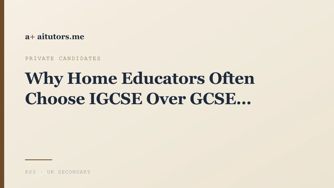 Why Home Educators Often Choose IGCSE Over GCSE