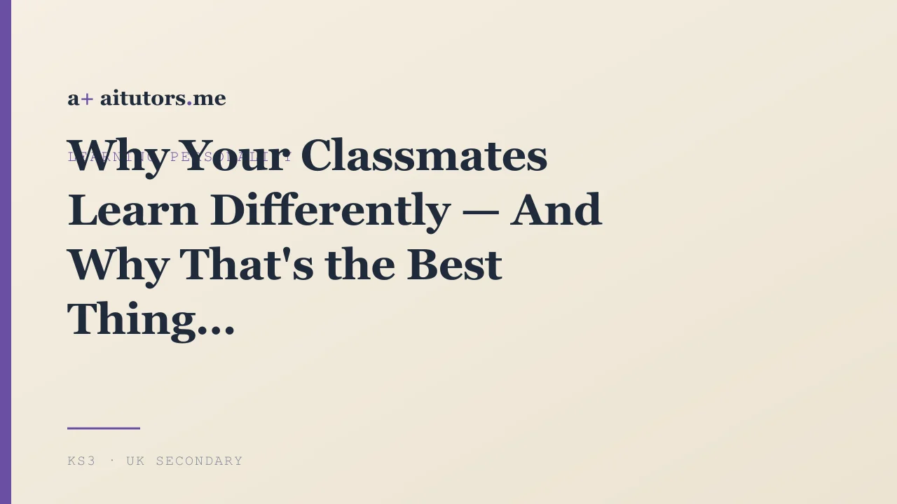 Why Your Classmates Learn Differently — And Why That's the Best Thing About Your Class