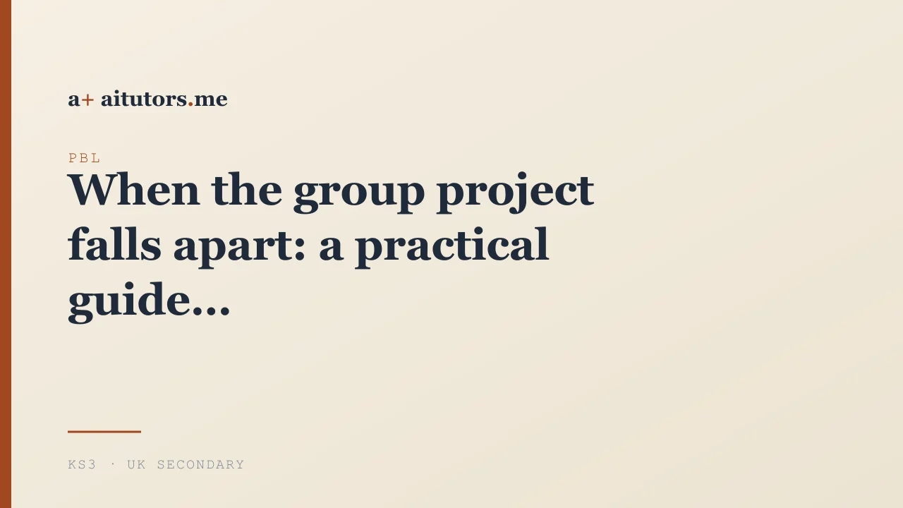 When the group project falls apart: a practical guide