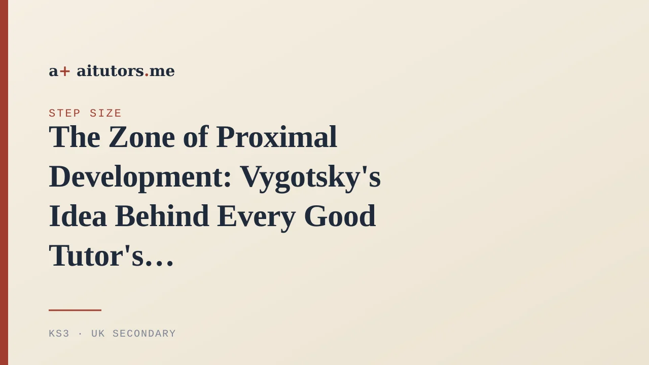 The Zone of Proximal Development: Vygotsky's Idea Behind Every Good Tutor's Instinct